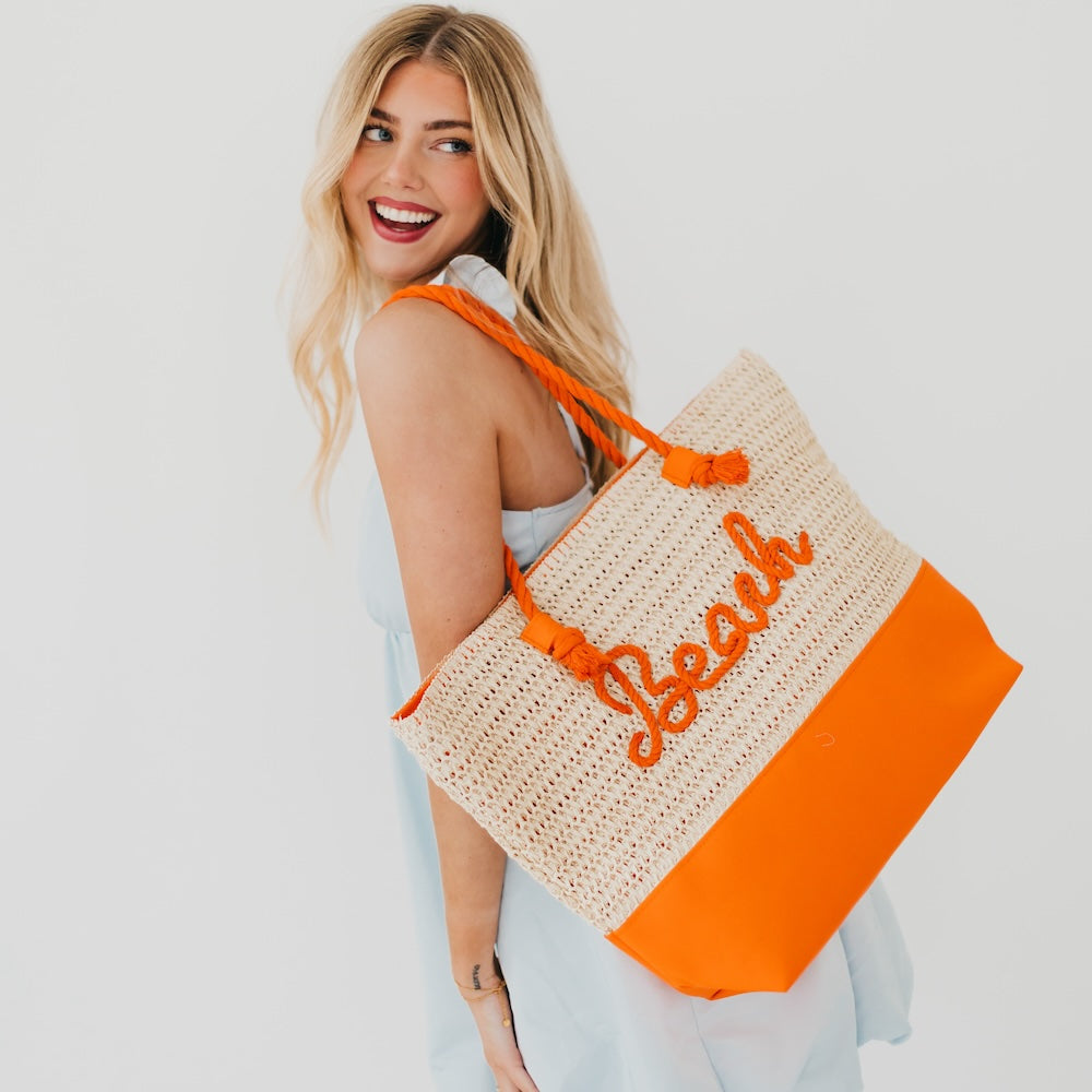 Beach Bum Raffia Tote Bag