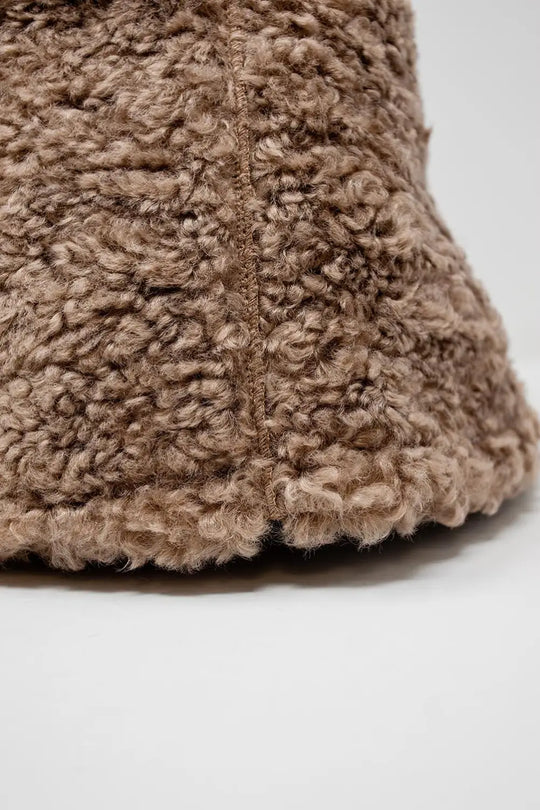 Beige bucket hat borg - One Size / Beige