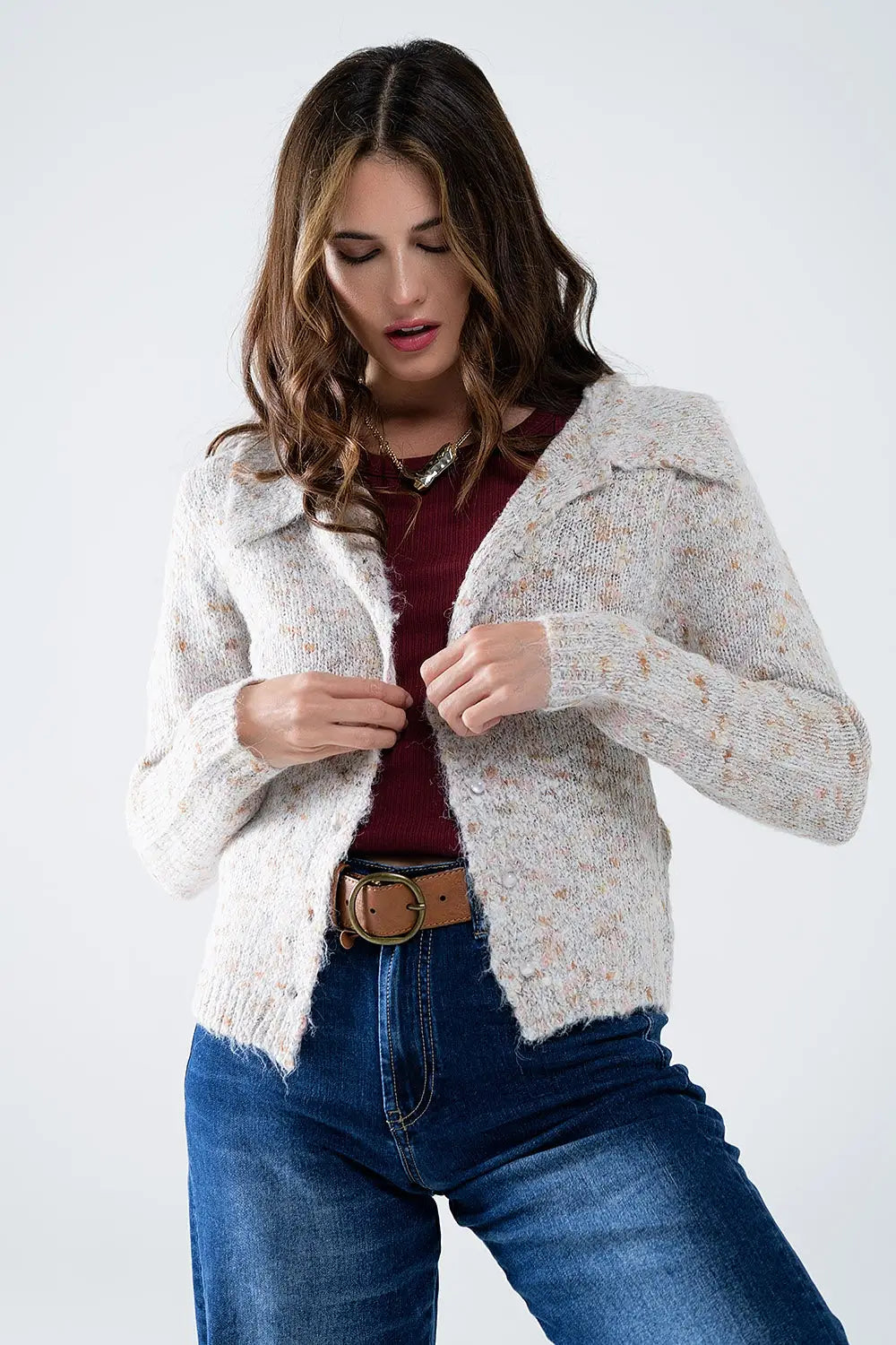 Beige Sweater Cardian - Sweaters