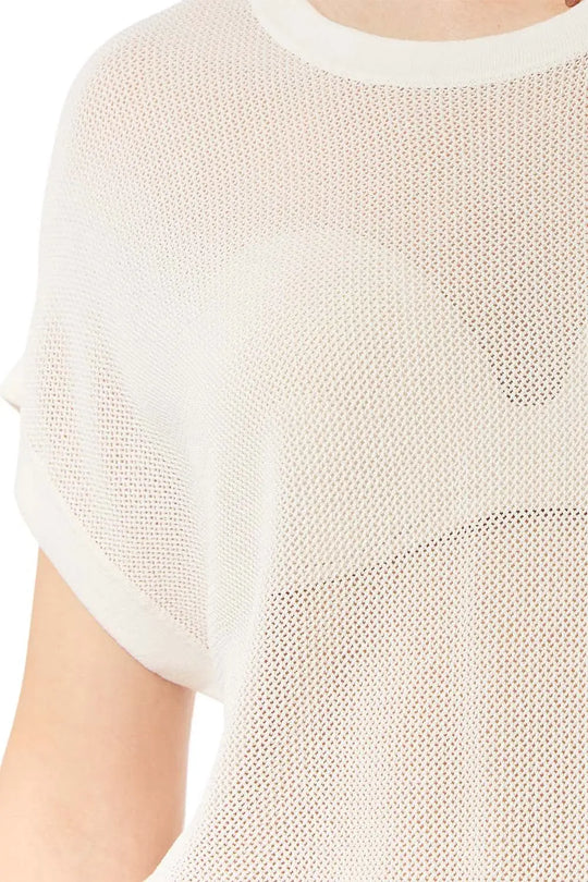 grid knit sweater in beige color - One Size / Beige - Sweaters