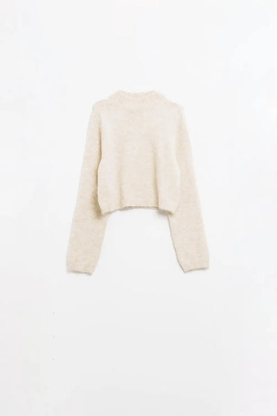 Q2 Beige jersey with long sleeves and open back detail