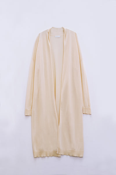 Beige Maxi Open Cardigan Long Sleeve