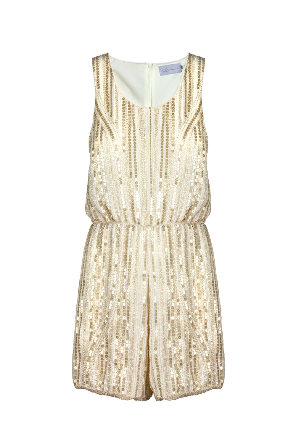 Beige sequin romper