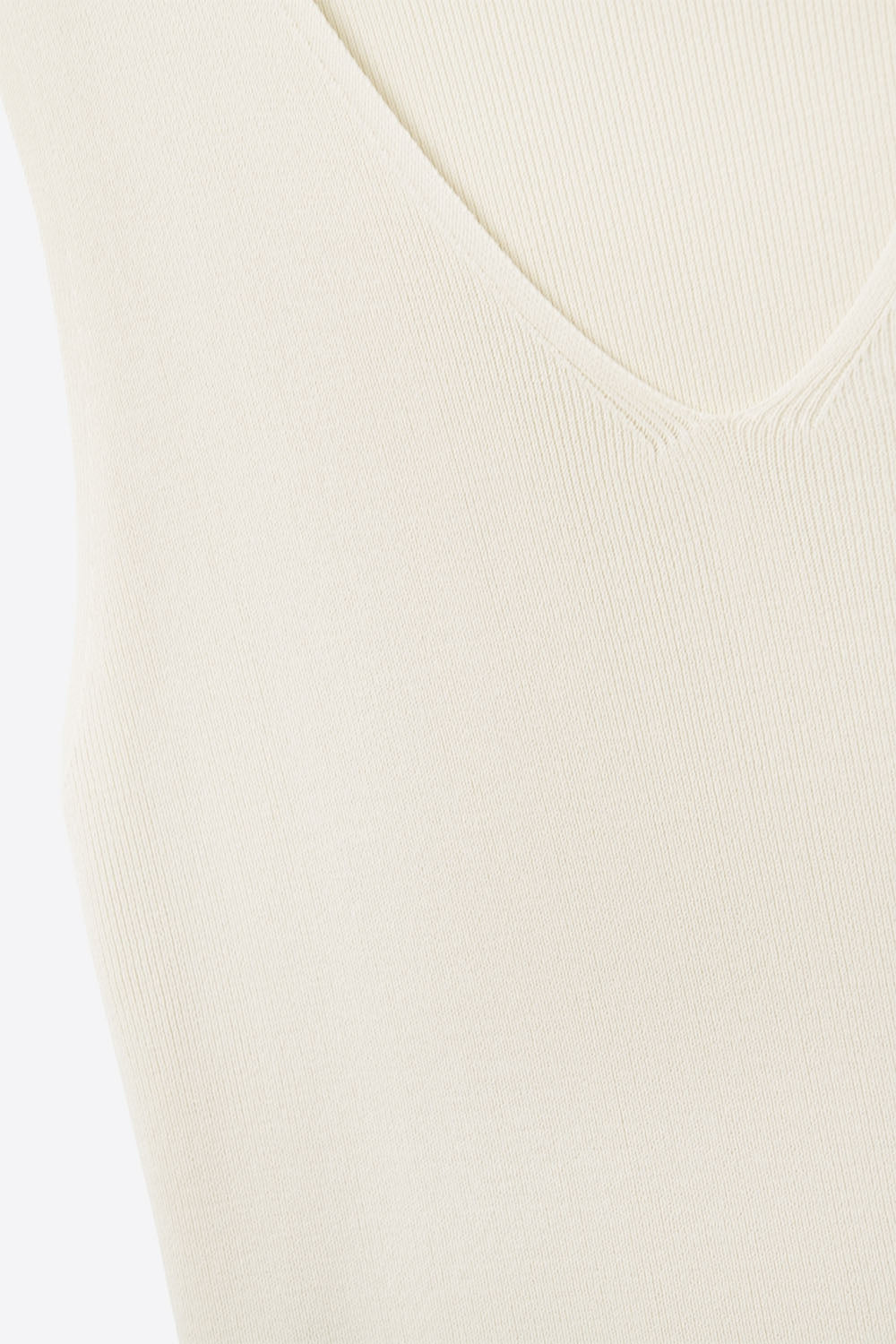 Beige sleeveless fine knitted top With V-Neck