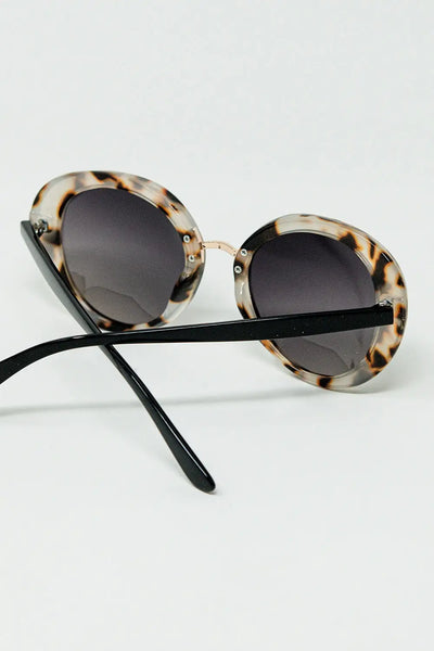 Beige Sunset Spot Oval Shaped Sunglasses - One Size / Beige - Sunglasses