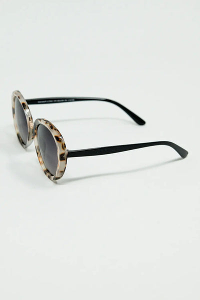 Beige Sunset Spot Oval Shaped Sunglasses - One Size / Beige - Sunglasses