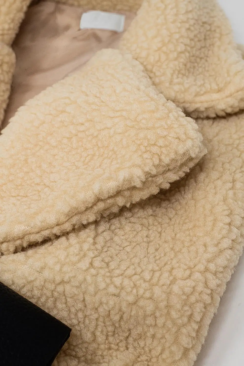 Beige teddy vest with button closure - One Size / Beige - Coats and Jackets