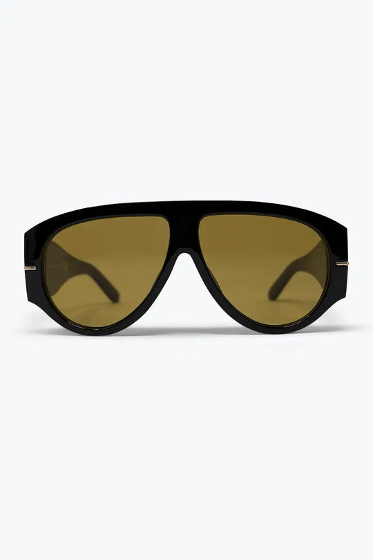 Q2 Beige Tortoiseshell Print Chunky Frame Wide Visor Sunglasses