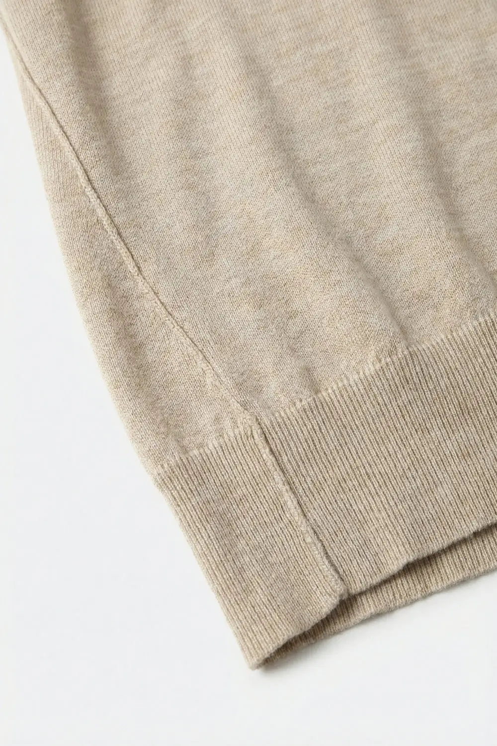 Beige turtleneck sweater in fine merino wool knit - One Size / Beige