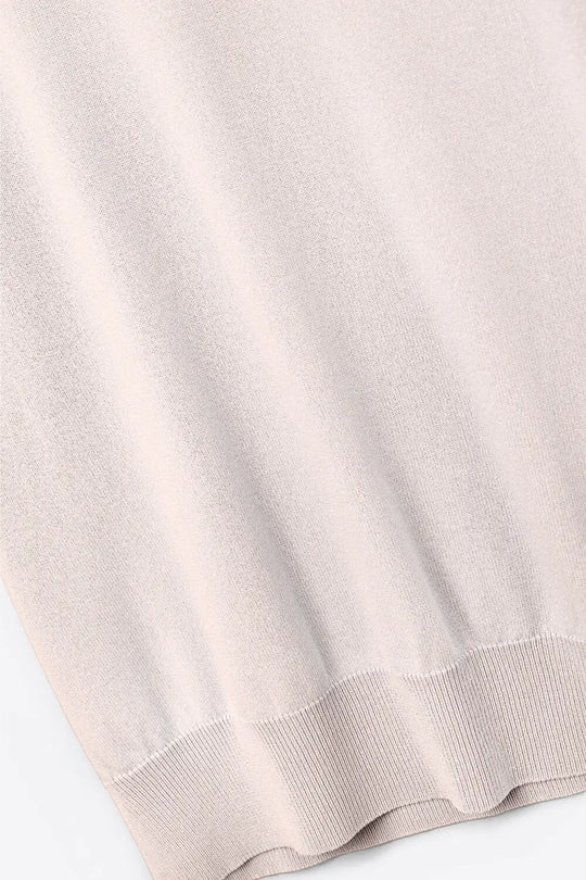 Beige turtleneck sweater with fitted short sleeves - One Size / Beige - Sweaters