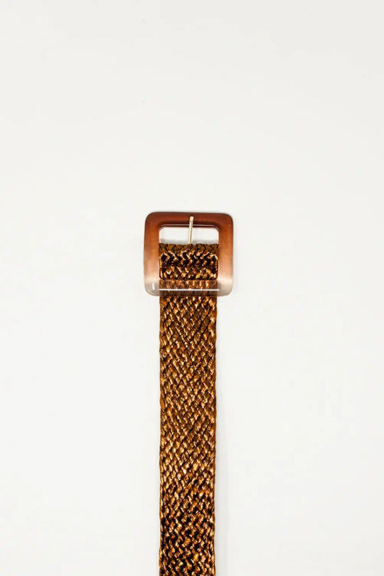 belt with resin buckle in brown - One Size / Brown - Accesory
