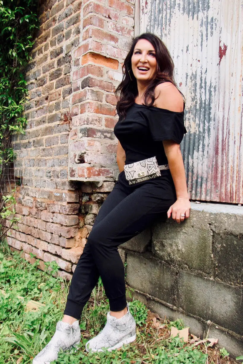 Snakeskin Belt Bag Purse - Melissa Jean Boutique