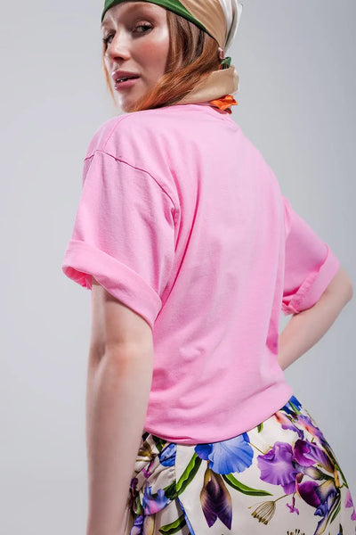Beverly Hills t shirt in pink - One Size / Pink - Tops