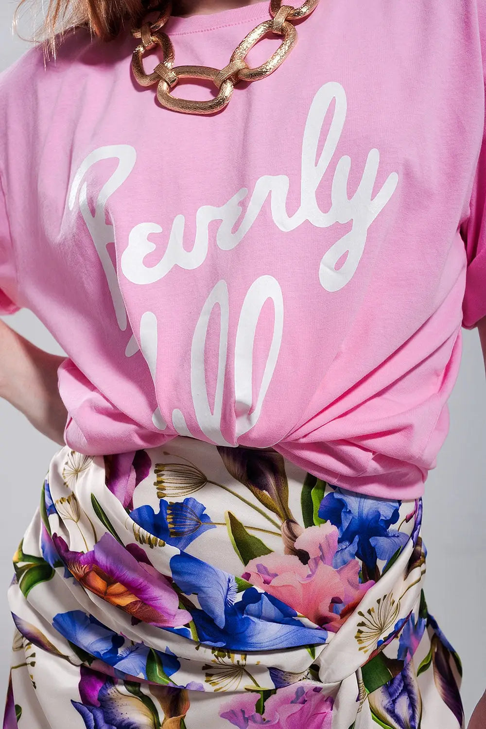 Beverly Hills t shirt in pink - One Size / Pink - Tops