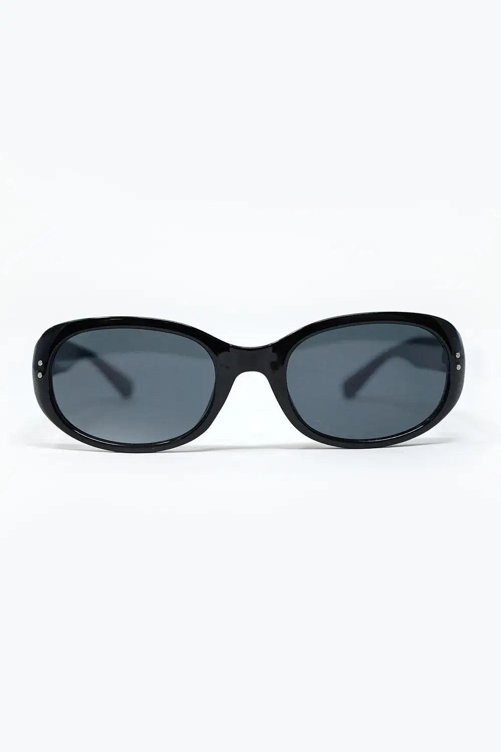 Black Acrylic Oval Oversized Sunglasses - One Size / Black