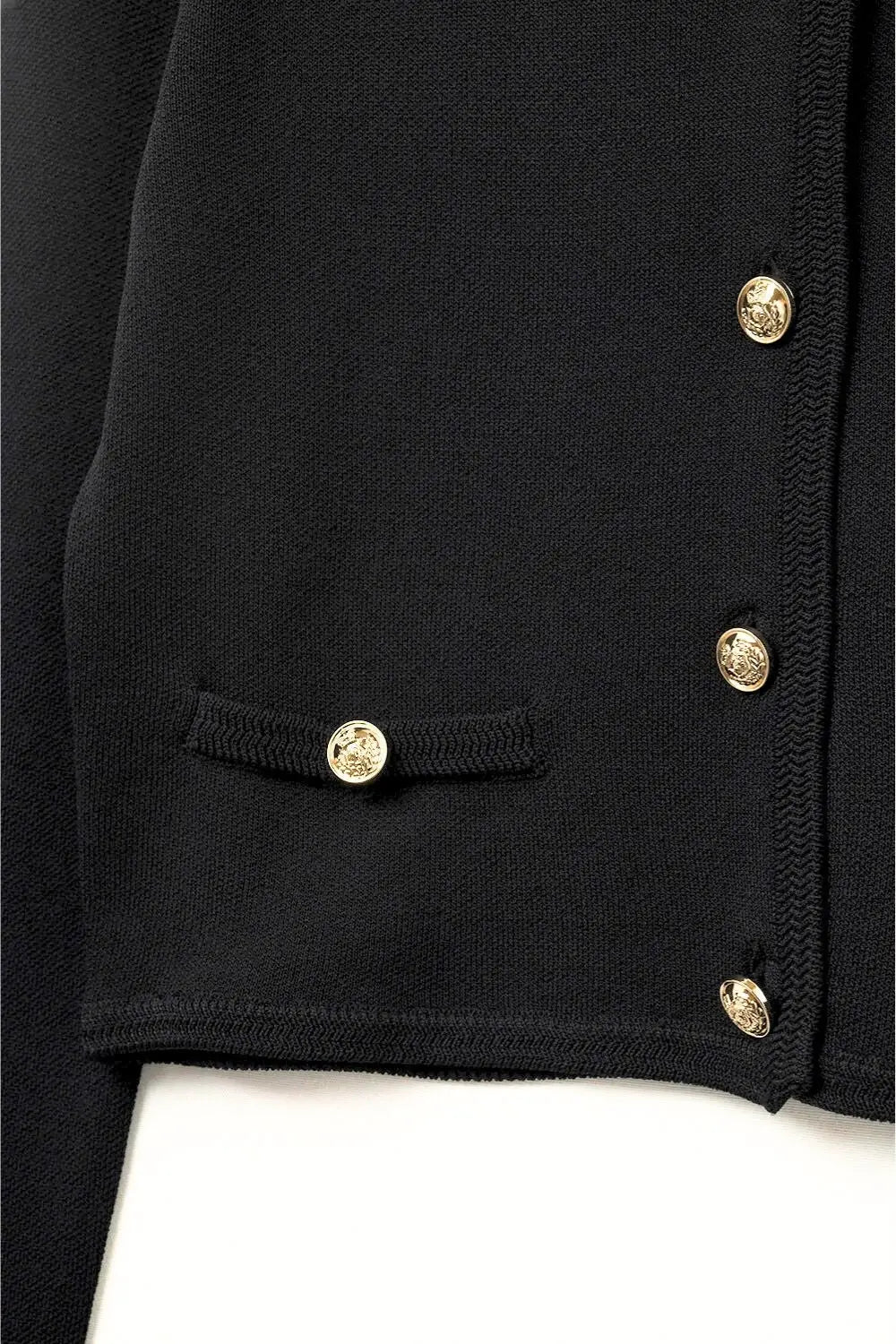 Black Cardigan with Gold Buttons - One Size / Black - Sweaters