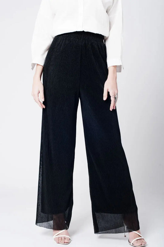 Black cheesecloth pants - Pants