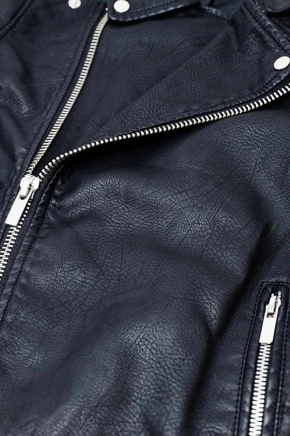 Black faux leather biker jacket - Coats and Jackets