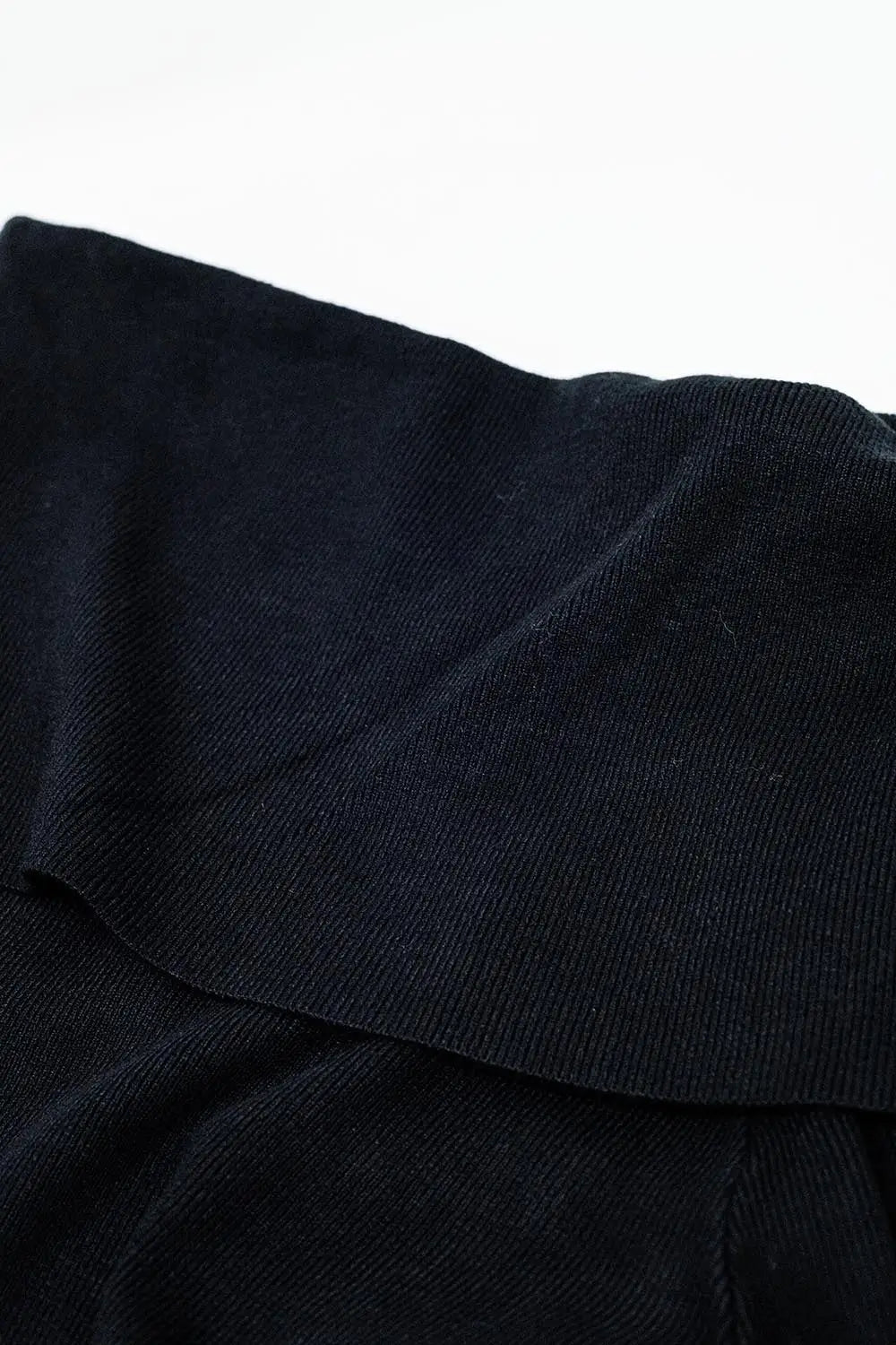 black fine knit sweater with wide boat neck - One Size / Black - Sweaters