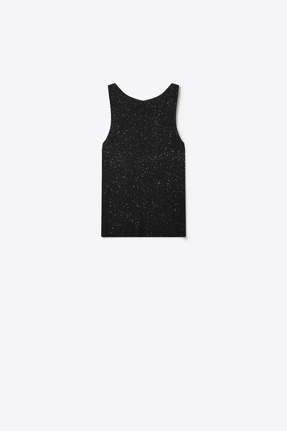 Q2 Black Glitter fine Knit Sleeveless Top