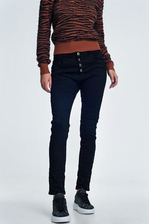 Q2 Black jeans with button closure