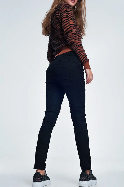 Black jeans with button closure - Jeans