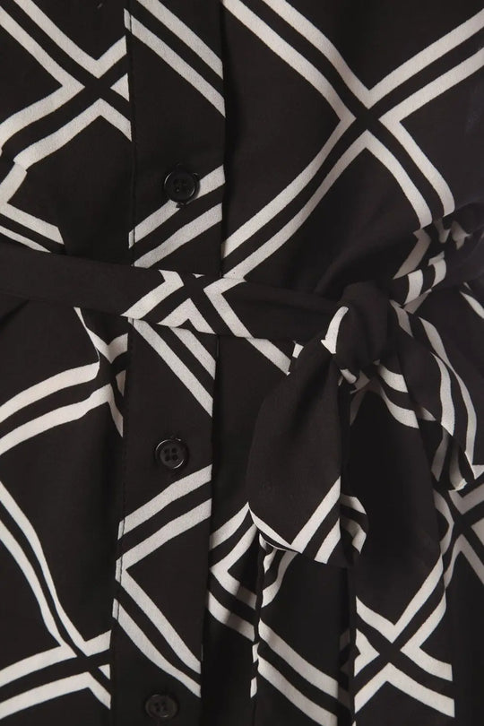 Black longline checked shirt - Shirts