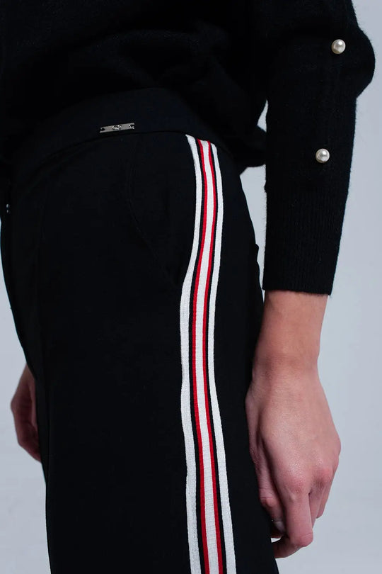 Black pants with stripe detail - Pants