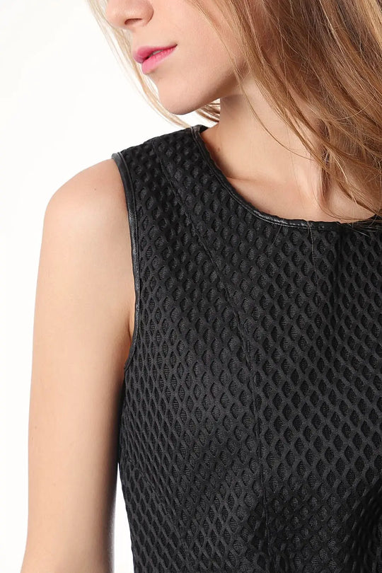 Black skater dress in cage mesh - Dresses