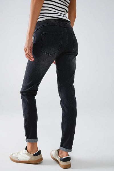 Black Skinny Jeans WIth Rhinestones - Jeans
