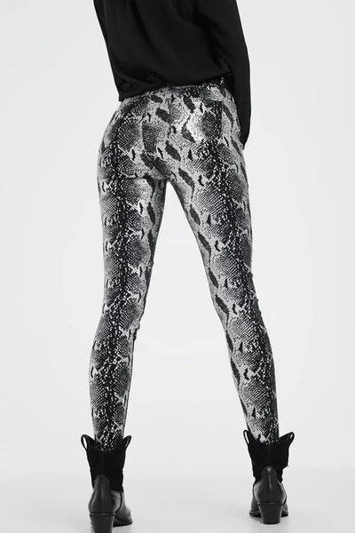 Black skinny shiny printed pants - Jeans