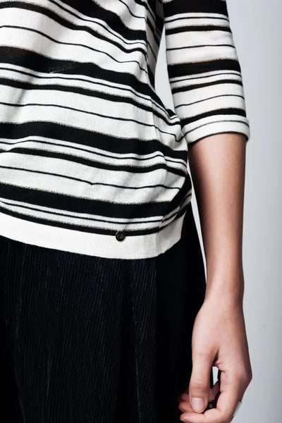 Black striped knit sweater - Sweaters
