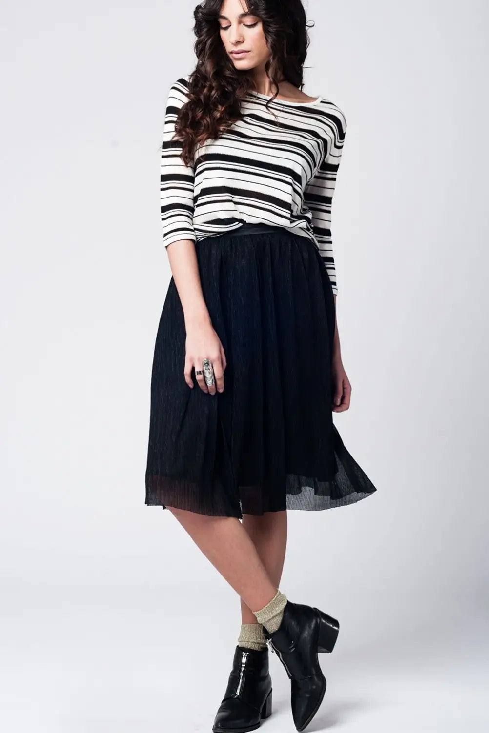 Black striped knit sweater - Sweaters
