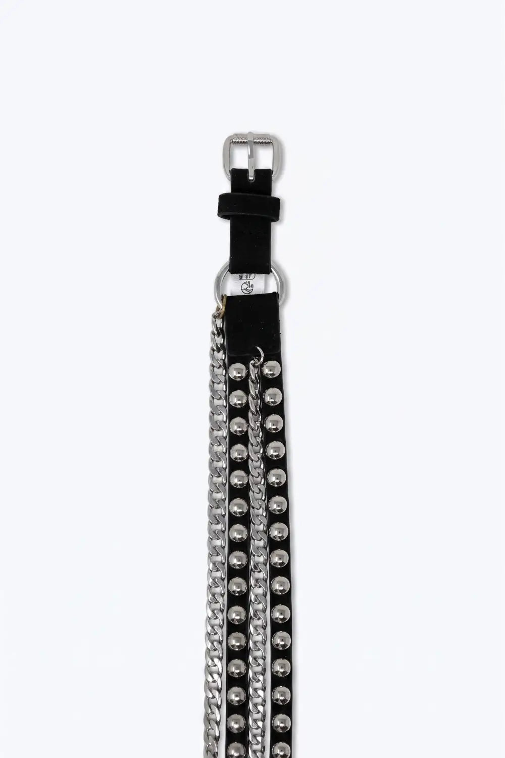 Black Studded Belt with Hanging Chains - Accesory