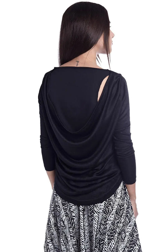 Black sweater with chiffon back - Sweaters