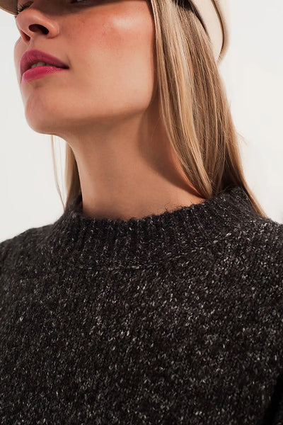 Black sweater with round collar - Sweaters
