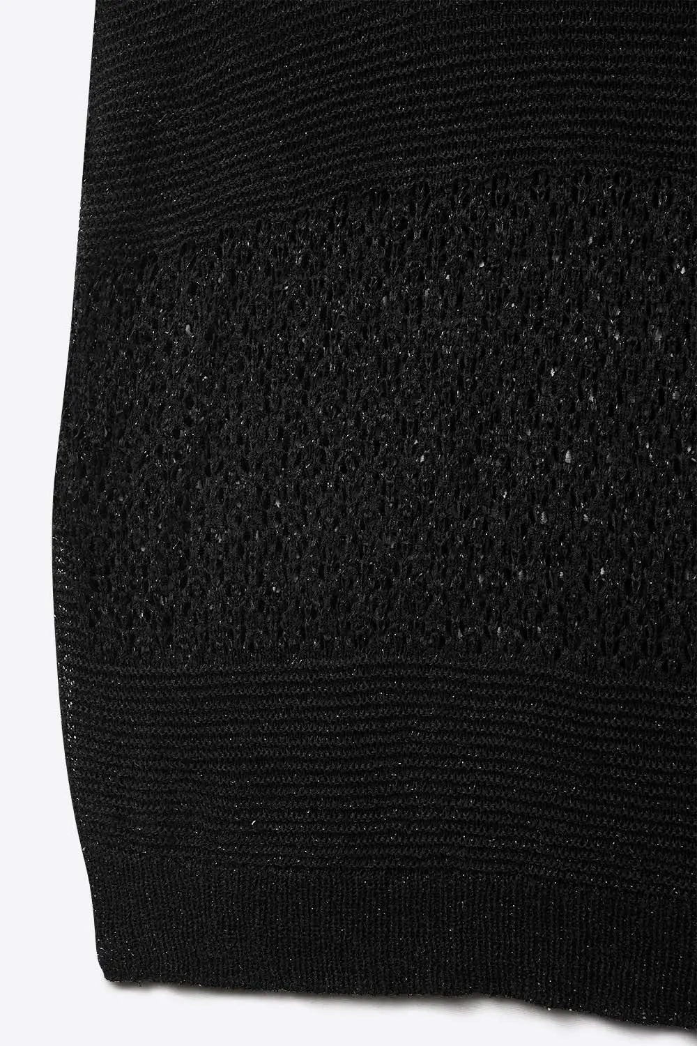 Black sweater with soft open knit and dropped sleeves - One Size / Black - Sweaters