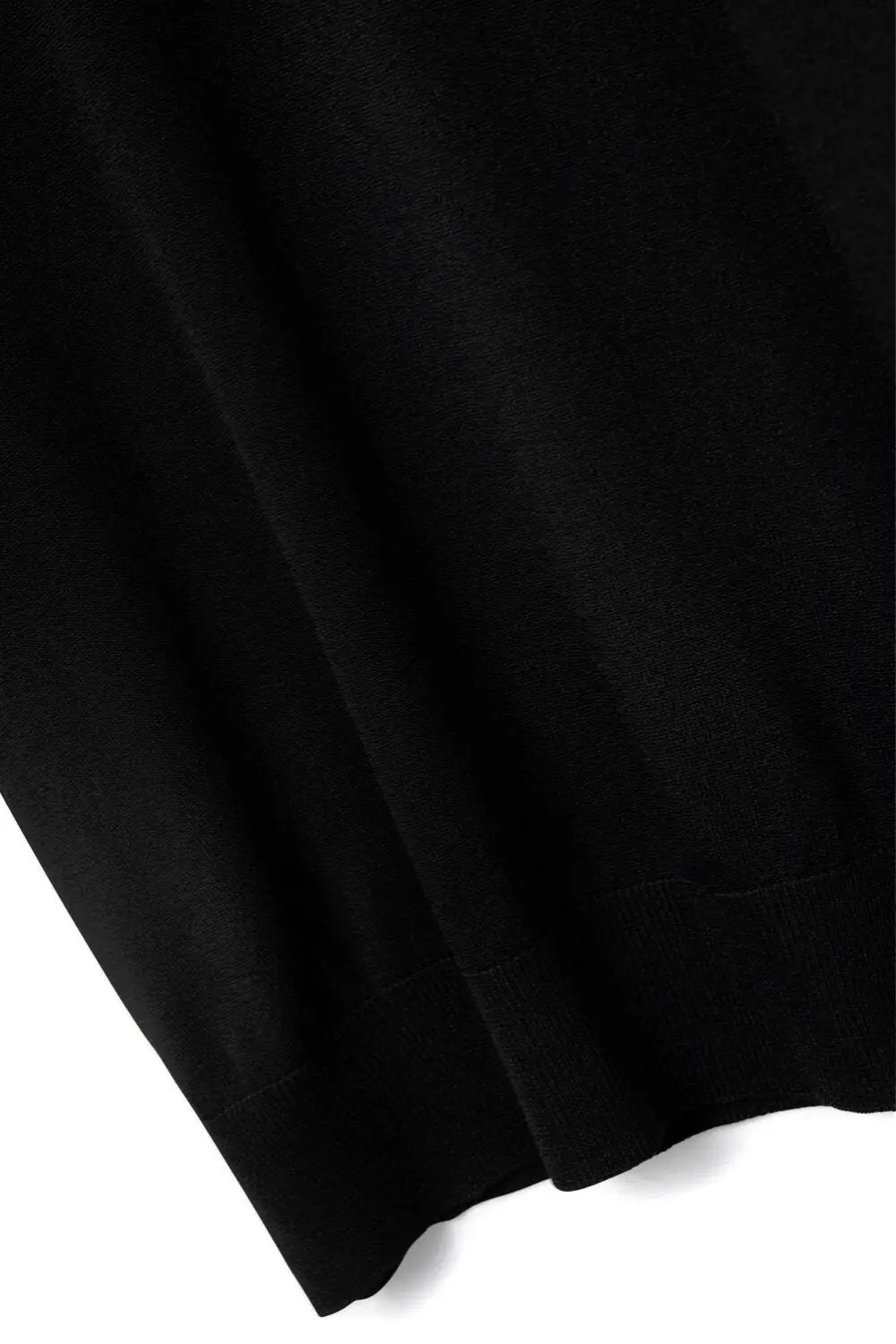 Black turtleneck sweater with fitted short sleeves - One Size / Black - Sweaters