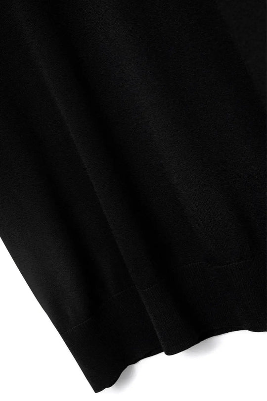 Black turtleneck sweater with fitted short sleeves - One Size / Black - Sweaters