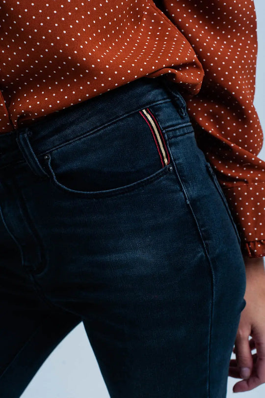 Black wrinkled skinny high-waisted jeans - Jeans