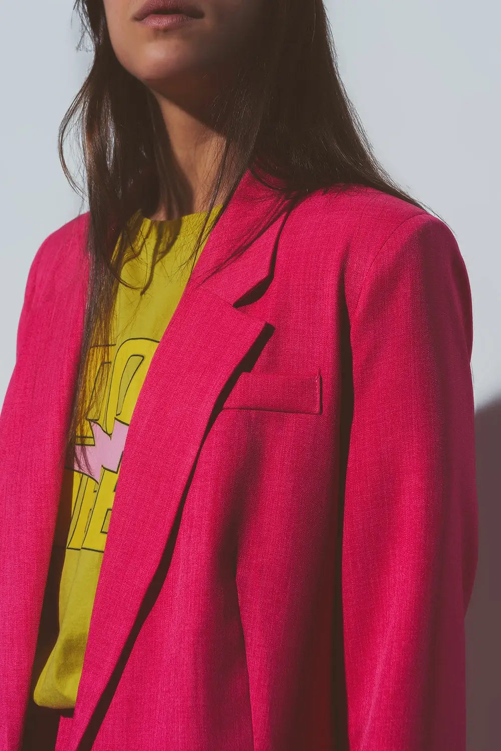 Blazer oversize texturé en rose - Vestes