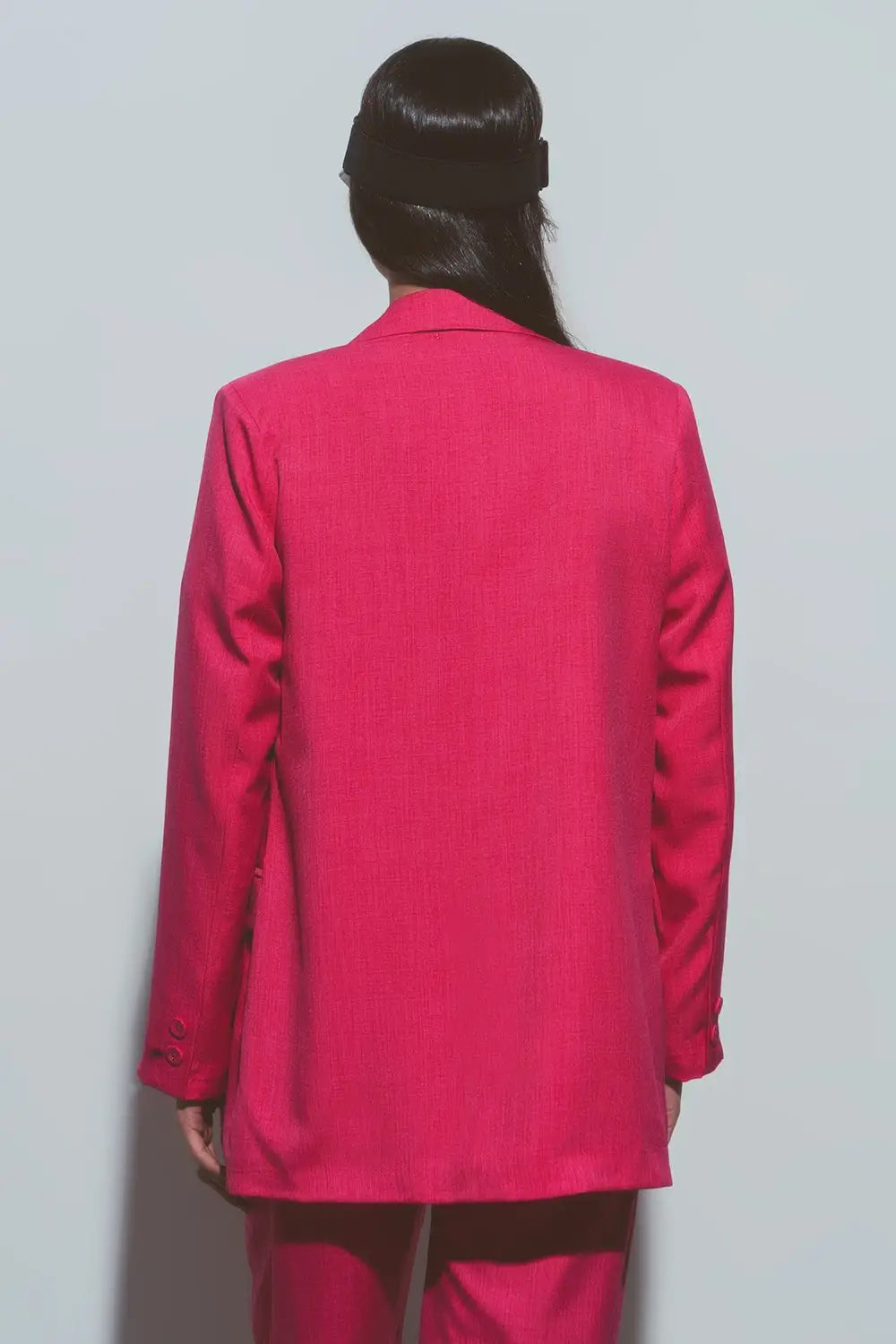 Blazer oversize texturé en rose - Vestes