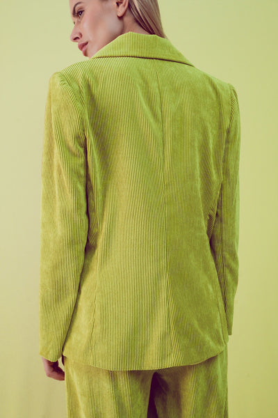 Blazer with vintage buttons in lime cord