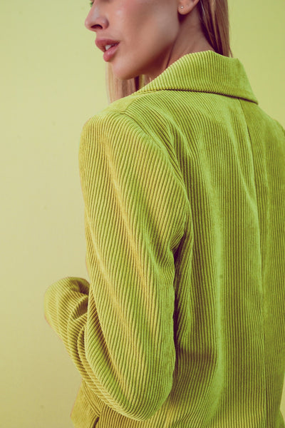 Blazer with vintage buttons in lime cord