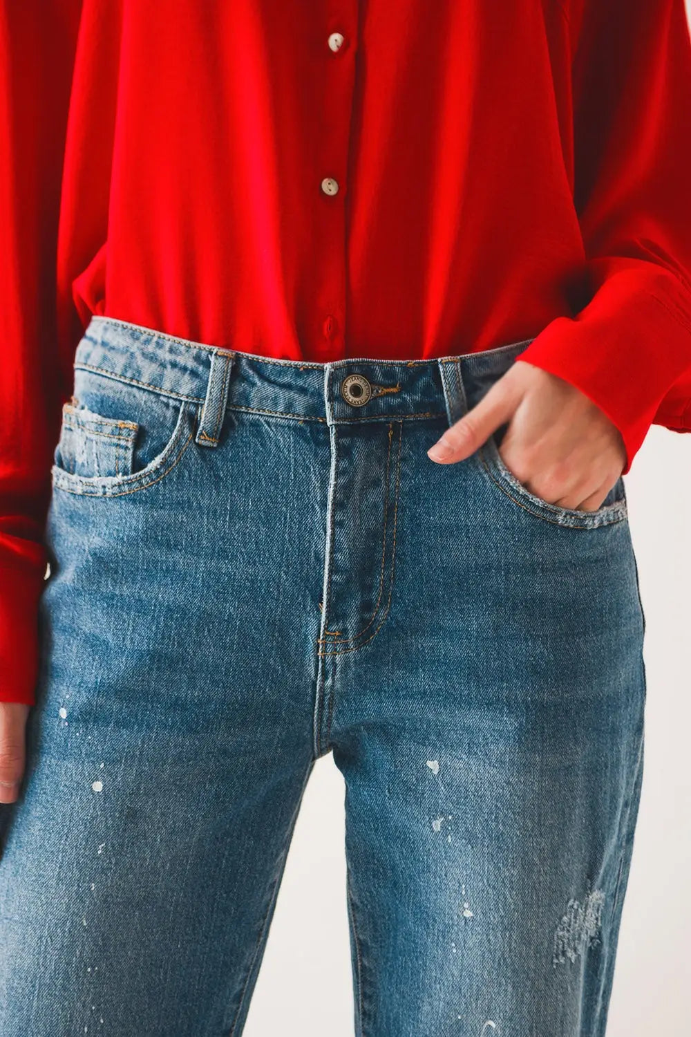 Bleach splatter mom jeans - Jeans