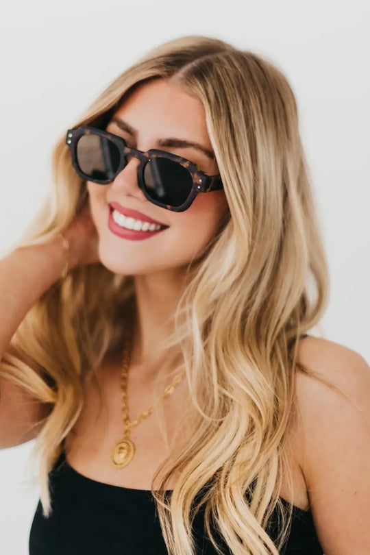 Blocky Square Retro Sunglasses - Sunglasses