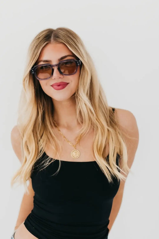 Blocky Square Retro Sunglasses - Sunglasses