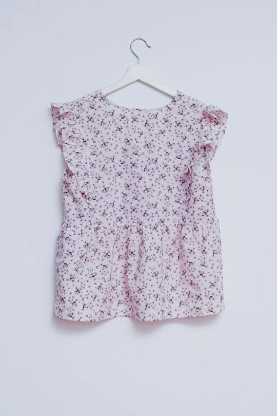 Blouse à volants en pourpre - Tops