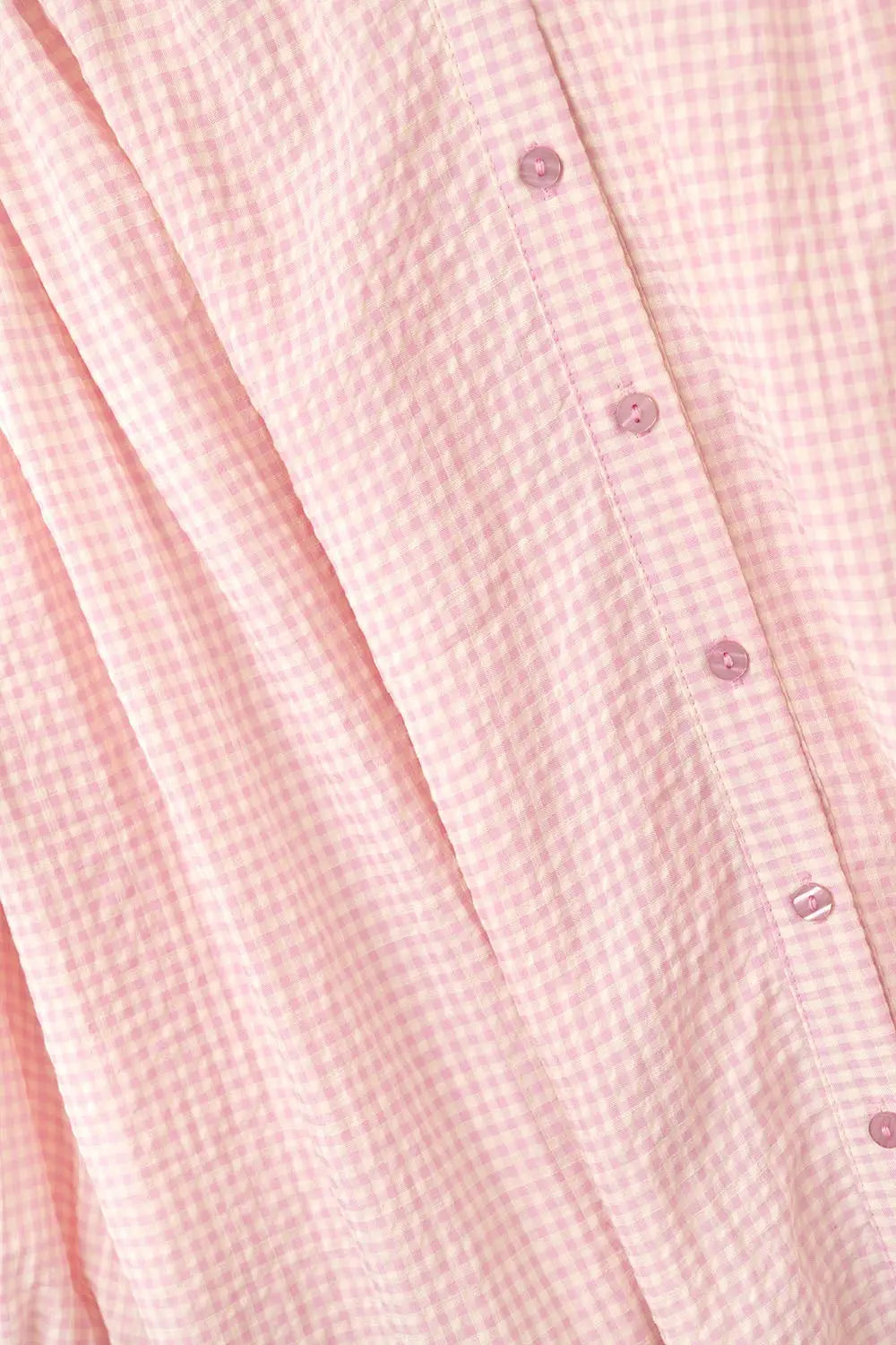 blouse ample en carreaux vichy rose clair - Tee-Shirt