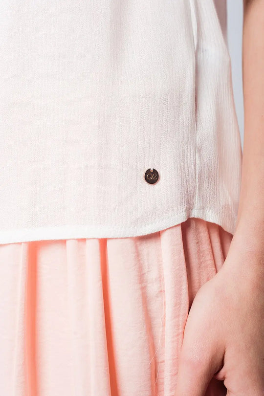 Blouse blanche détails brodés - Tee-Shirt